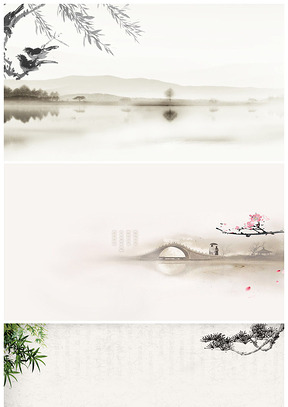 淡雅唯美小清新中国风ppt模板必备高清幻灯片背景