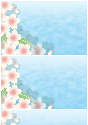 蓝蓝的水漂浮着花瓣ppt背景图片