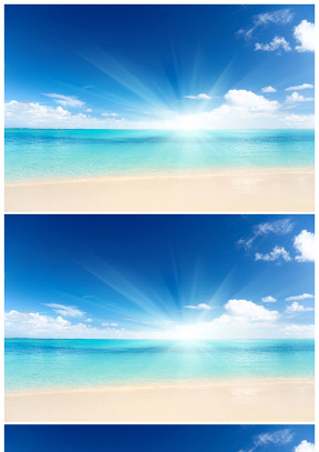 沙滩 白云蓝天 蓝色海洋ps合成ppt背景图片