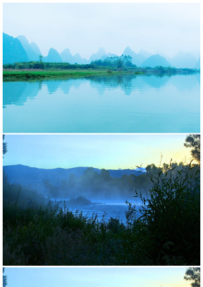 唯美小清新山水风景大图背景（2张）