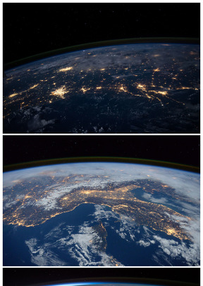 太空视觉璀璨灯光地球夜景高清图片