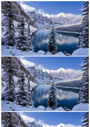 雪山静静的湖雪景ppt背景图片