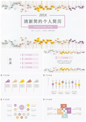 清新简约个人简历PPT模板