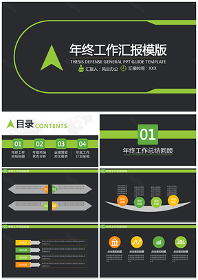 清爽实用年终工作汇报模版