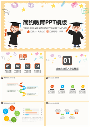 2025图书馆黄色简约教育PPT模板