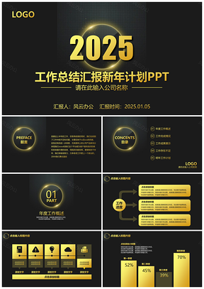 高端奢华大气工作总结汇报新年计划动态PPT模板