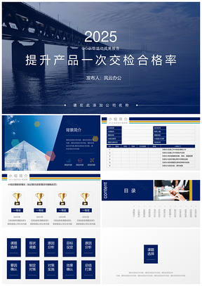 2025蓝色QC小组活动课题成果发布PPT模板