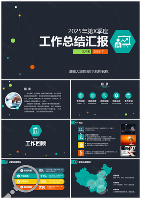 2025綠色工作總結(jié)匯報工作計劃部門述職報告PPT模板