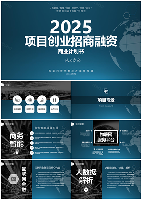 2025藍色項目創(chuàng)業(yè)招商融資商業(yè)計劃書PPT模板