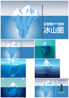 藍色普屏冰山圖品管圈PPT模板