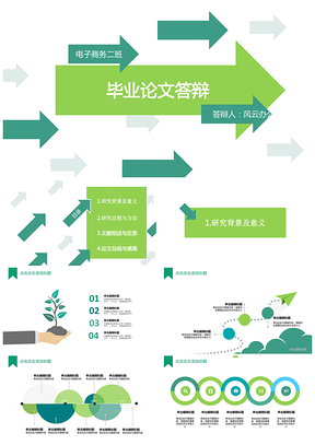 绿意流行色毕业论文答辩PPT模板