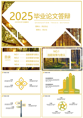 2025灰色毕业论文答辩秋收意境PPT模板