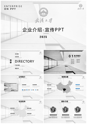 2025白色简洁大气公司简介企业介绍PPT模板