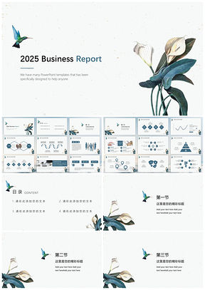 2025白色IOS水彩商务通用PPT模板