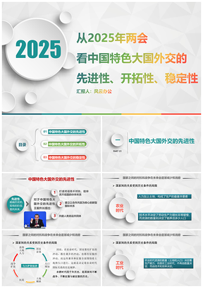 2025从两会看中国特色大国外交的先进性、开拓性、稳定性PPT模板
