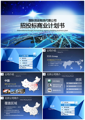国际货运物流公司招投标商业计划书PPT模板