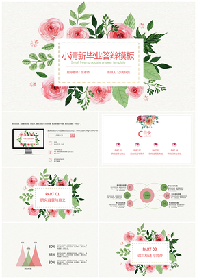 演講粉色清新畢業(yè)論文答辯PPT模板