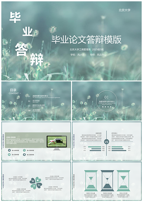 2025绿色简洁蒲公英答辩必过PPT模板