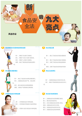 黃色新食品安全法的九大亮點PPT模板