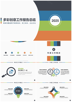 2025彩色多彩創(chuàng)意企業(yè)教育演講工作個人報告總結(jié)PPT模板