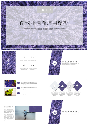 紫色清新风简约设计产品宣传商业计划书通用模板PPT