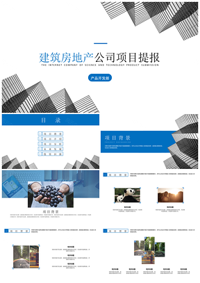 藍色建筑地產(chǎn)簡約工作總結(jié)PPT模板