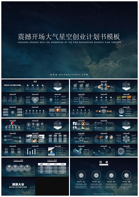 藍(lán)色大氣星空商業(yè)創(chuàng)業(yè)計(jì)劃書(shū)年終總結(jié)PPT模板
