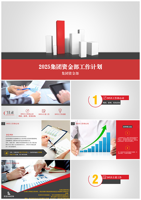 2025红色严谨公司企事业单位财务部终总结个人报告PPT模板