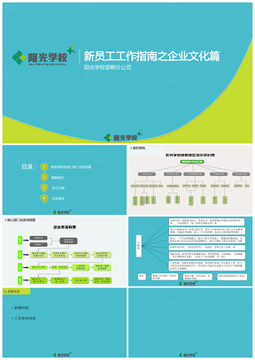 绿色新员工入职指南入职材料管理之文化篇PPT模板
