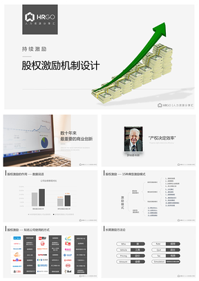 灰色简洁人力资源股权激励机制设计PPT模板
