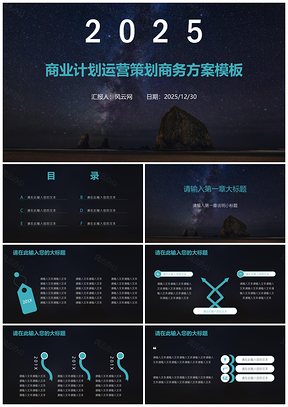 2025蓝色商业计划运营方案策划PPT模板