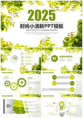 2025綠色時(shí)尚微粒體小清新商務(wù)工作策劃總結(jié)匯報(bào)PPT模板