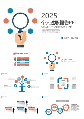 2025白色個(gè)人述職報(bào)告靜態(tài)PPT模板
