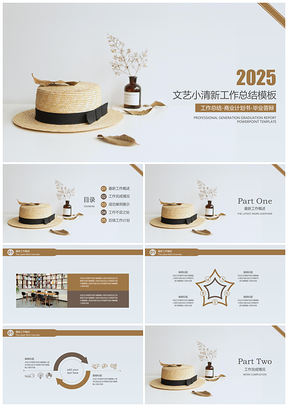 2025报告灰色文艺小清新工作总结计划PPT模板