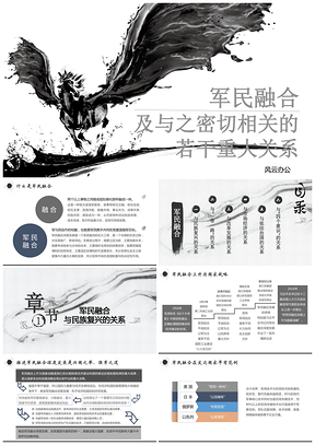軍民融合及與之密切相關的若干重大關系PPT模板