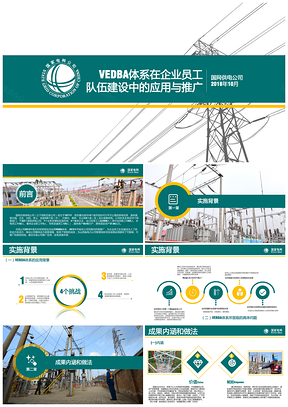 綠色框架完整國家電網(wǎng)工作匯報(bào)工作總結(jié)PPT模板