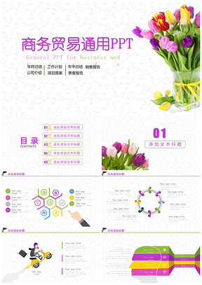 彩色商务贸易通用PPT模板