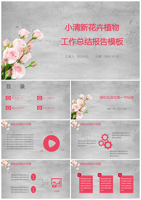 粉色小清新花卉植物工作總結(jié)報(bào)告PPT模板