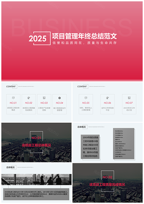 2025大气项目管理年终计划总结PPT模板