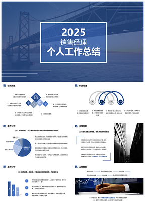 2025销售经理个人年终工作总结PPT模板