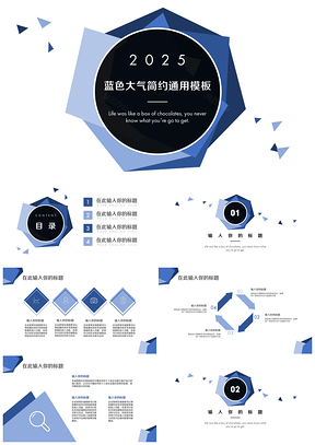 2025蓝色简约互联网商业计划总结汇报通用PPT模板