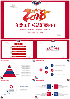紅色喜慶中國(guó)風(fēng)年終工作總結(jié)匯報(bào)動(dòng)態(tài)PPT模板