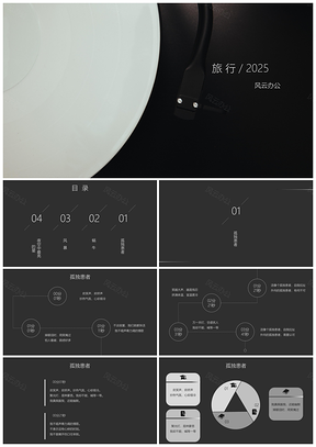 2025黑色唱片封面極簡(jiǎn)工作報(bào)告計(jì)劃PPT模板