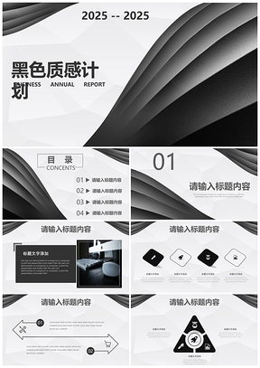 2025黑色質(zhì)感線條簡約工作計(jì)劃項(xiàng)目計(jì)劃書總結(jié)通用PPT模板