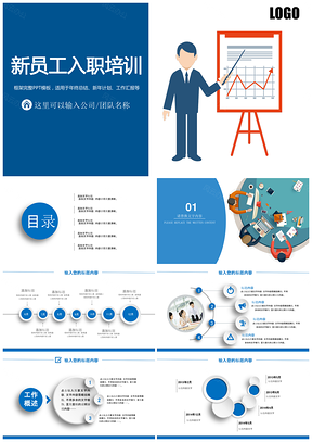 企業(yè)公司機關(guān)單位新員工入職培訓(xùn)手冊PPT模板