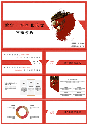 紅色故宮·春簡約畢業(yè)論文答辯PPT模板
