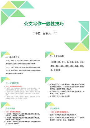 2025公文寫作一般性技巧PPT模板
