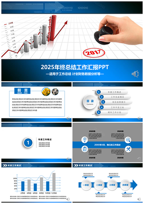 2025超大气商务类计划财务数据分析年终总结PPT模板
