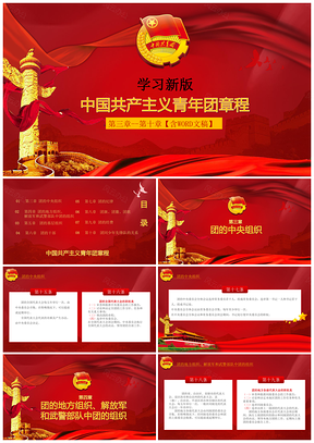 学习新版中国共产主义青年团章程PPT模板