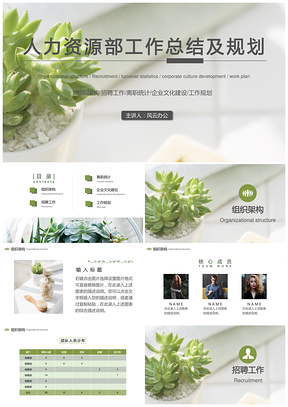 人力资源部工作总结及规划PPT模板